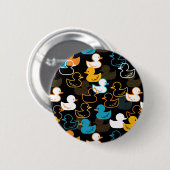 Happy Schwimmen ein Paddeln von Enten Muster Button (Vorne & Hinten)
