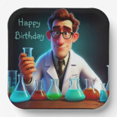 Happy Scientist Birthday Pappteller (Vorderseite)