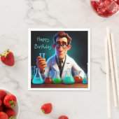 Happy Scientist Birthday Serviette (Beispiel)