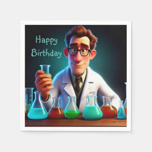 Happy Scientist Birthday Serviette