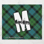 Happy Scotsman Clan MacKay Ancient Tartan Monogram Bierflaschenetikett (Einzelnes Label)