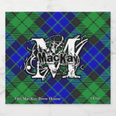 Happy Scotsman Clan MacKay Tartan Monogram Bierflaschenetikett (Einzelnes Label)