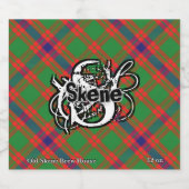 Happy Scotsman Clan Skene Tartan Monogram Bierflaschenetikett (Einzelnes Label)