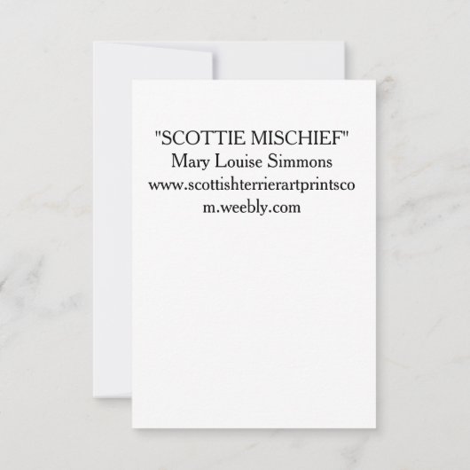 HAPPY SCOTTIE BIRTHDAY KARTE (Rückseite)