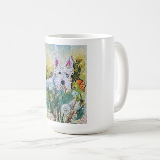 Happy Scottie in a Field Kaffeetasse (VorderseiteRechts)