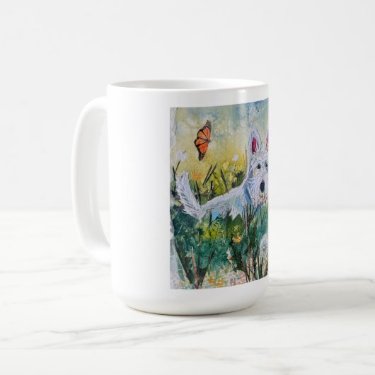 Happy Scottie in a Field Kaffeetasse (Vorderseite Links)