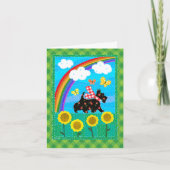 Happy Scottie Rainbow Quilt Design 4x6 Karte (Vorderseite)
