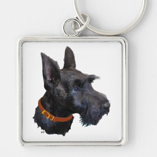 Happy Scottish Terrier Key Chain Schlüsselanhänger (Vorne)