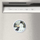 Happy Scottish Terrier & Snowman Magnet (In Situ (Geschirrspüler))