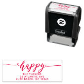 HAPPY Script Happy Holidays Rücksendeadresse Permastempel (Beispiel)