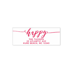 HAPPY Script Happy Holidays Rücksendeadresse Permastempel