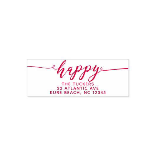 HAPPY Script Happy Holidays Rücksendeadresse Permastempel (Design)