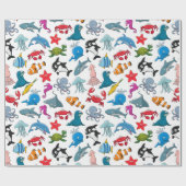 Happy Sea Creatures Geschenkpapier (Flach)