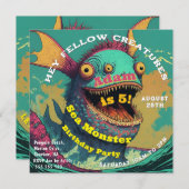 Happy Sea Monster Einladung (Vorne/Hinten)