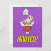 Happy Sea Otter 4th Birthday Invitation Einladung (Rückseite)