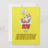 Happy Sea Otter 4th Birthday Invitation Einladung (Rückseite)