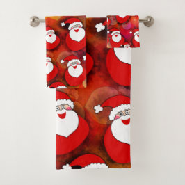 Happy Seamless Santa Claus Pattern Badhandtuch Set