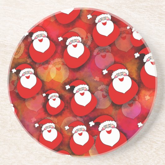 Happy Seamless Santa Claus Pattern Getränkeuntersetzer (Vorne)