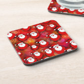 Happy Seamless Santa Claus Pattern Getränkeuntersetzer (Linke Seite)