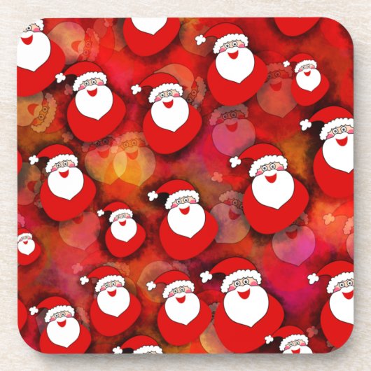 Happy Seamless Santa Claus Pattern Getränkeuntersetzer (Vorderseite)