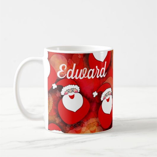 Happy Seamless Santa Claus Pattern Kaffeetasse (Links)
