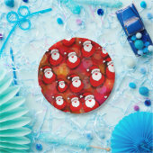 Happy Seamless Santa Claus Pattern Pappteller (Party)