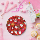Happy Seamless Santa Claus Pattern Pappteller (Party)
