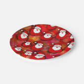 Happy Seamless Santa Claus Pattern Pappteller (Schrägansicht)