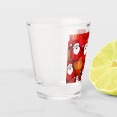 Happy Seamless Santa Claus Pattern Schnapsglas (Links)