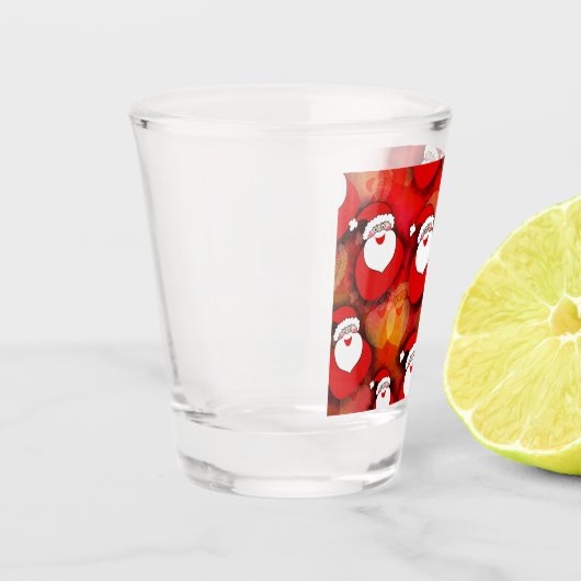 Happy Seamless Santa Claus Pattern Schnapsglas (Links)