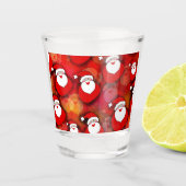 Happy Seamless Santa Claus Pattern Schnapsglas (Vorderseite)