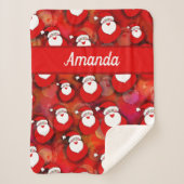 Happy Seamless Santa Claus Pattern Sherpadecke (Vorderseite)
