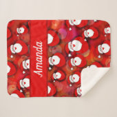 Happy Seamless Santa Claus Pattern Sherpadecke (Vorderseite (Horizontal))