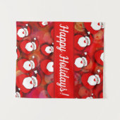 Happy Seamless Santa Claus Pattern Wandteppich (Vorderseite (Horizontal))