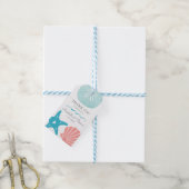 Happy Seashore | Beach Seashells Wedding Danke Geschenkanhänger (Mit Garn)