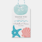 Happy Seashore | Beach Seashells Wedding Danke Geschenkanhänger (Vorderseite)