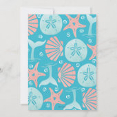 Happy Seashore | Nautical Beach Seashell Wedding Einladung (Rückseite)