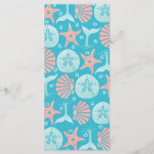 Happy Seashore | Seashells Wedding Menükarte (Rückseite)