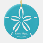 Happy Seashore | Tropical Beach Seashell Weihnacht Keramik Ornament (Hinten)