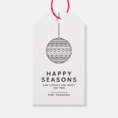Happy Seasons Minimalistisches Muster Weihnachtsba Geschenkanhänger (Vorderseite)