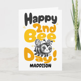 Happy Second Bee Day Birthday Honey Bee Karte