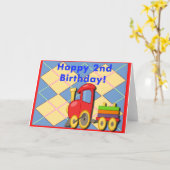 Happy Second Birthday Train Karte (Gelbe Blume)