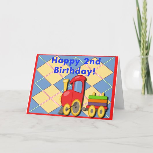 Happy Second Birthday Train Karte (Vorderseite)