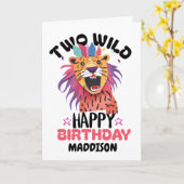 Happy Second Two Wild Safari Themed 2nd Birthday Karte (Gelbe Blume)