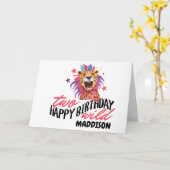 Happy Second Two Wild Safari Themed 2nd Birthday  Karte (Gelbe Blume)