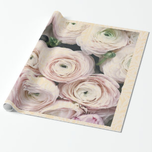 HAPPY SEED WRAPPING PALE PINK ROSES GIFT WRAPPING GESCHENKPAPIER