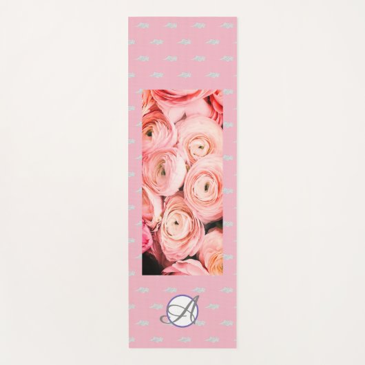 HAPPY SEED YOGA MAT MIT ROSE UND CUSTOM INITIAL YOGAMATTE (Vorderseite)