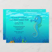 Happy Seepferd Einladung (Vorne/Hinten)