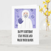 Happy Self Isolation Geburtstag Funny Greetings Karte (Gelbe Blume)