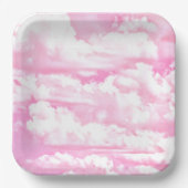 Happy Serene Pink Clouds Dekoration Pappteller (Vorderseite)